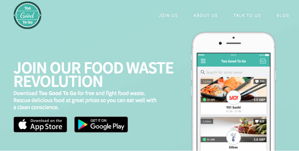 Too good to go app - reduce food waste