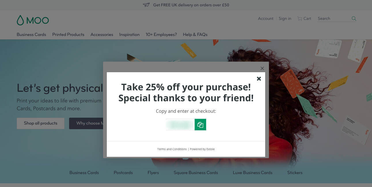 MOO referral code invite 25 off your order Refer a friend 2021