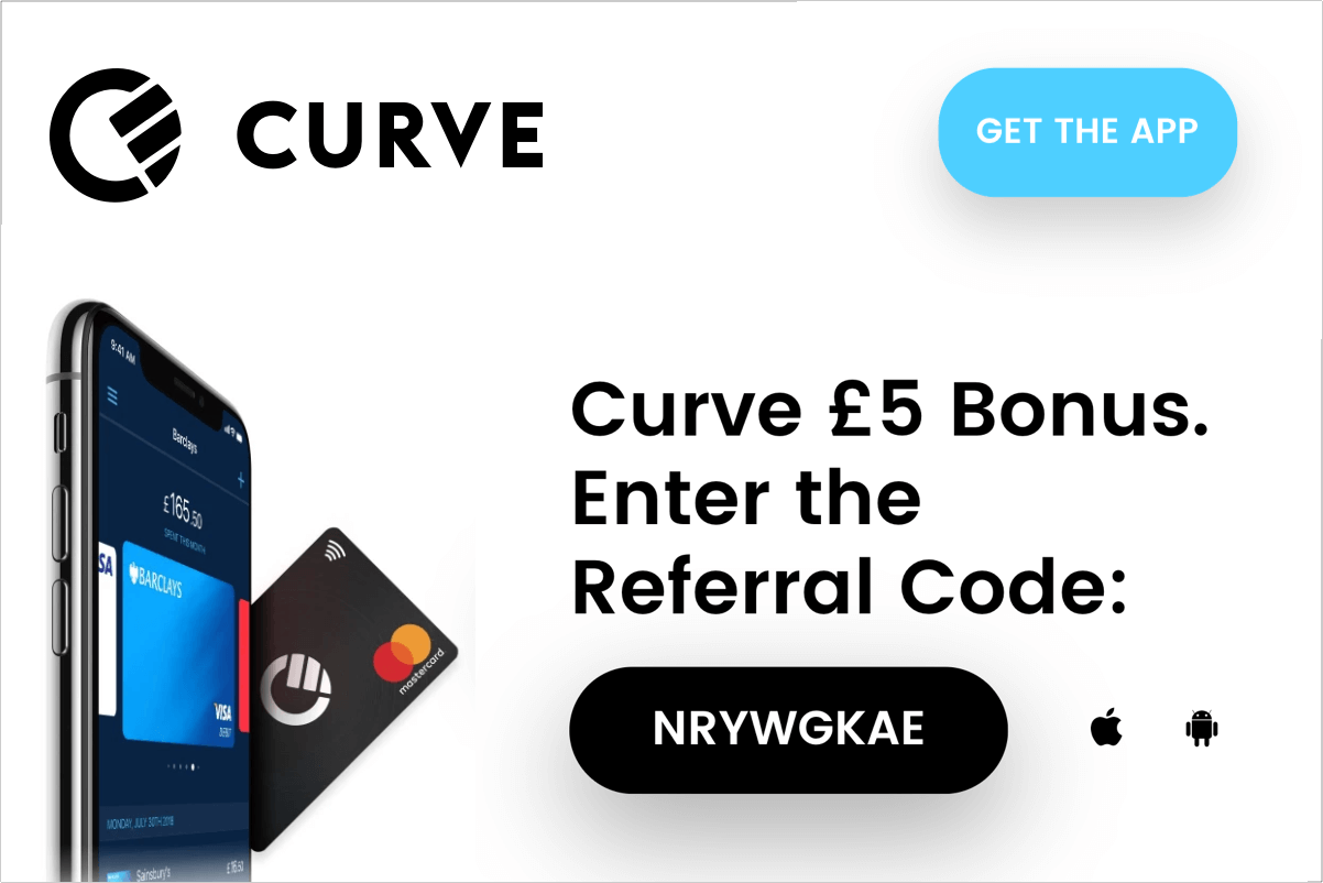 Curve code discount 5 GBP bonus on card activation with this code