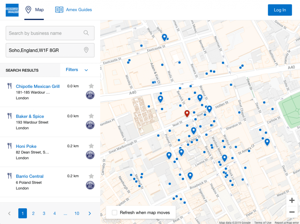 AMEX Shop Small offer map cashback