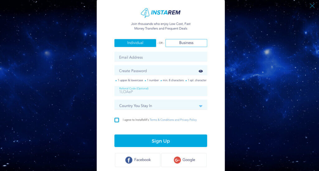 instarem referral code, get a refer a friend invite for a bonus