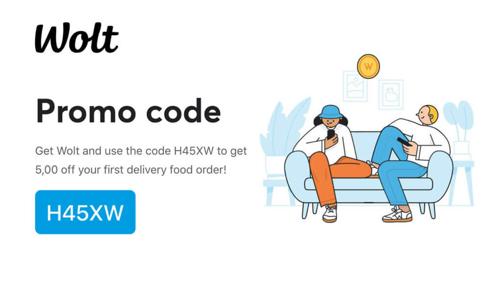 Wolt promo code first order