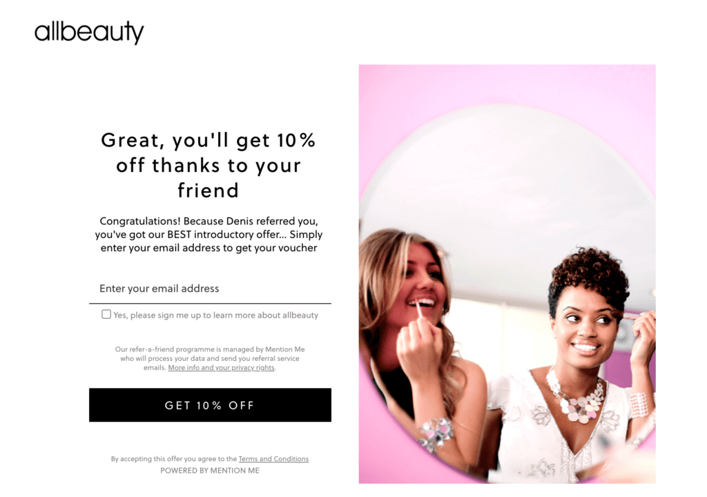 Allbeauty referral code 10% your first order with this allbeauty refer a friend invitation.