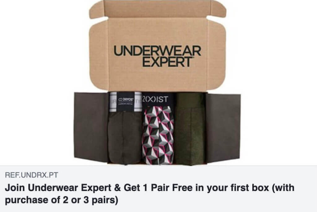 Underwear Expert referral code discount for a free pair - men's underwear