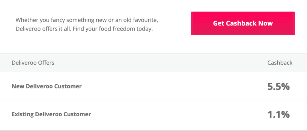 Earn up to 5.5% cashback from Deliveroo with Top_CashBack 