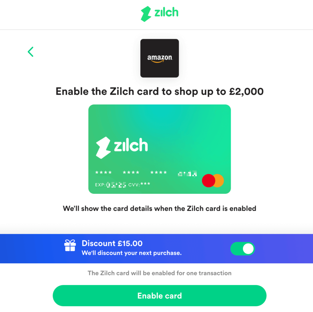 Amazon UK gift card Free 15 GBP - pay with Zilch