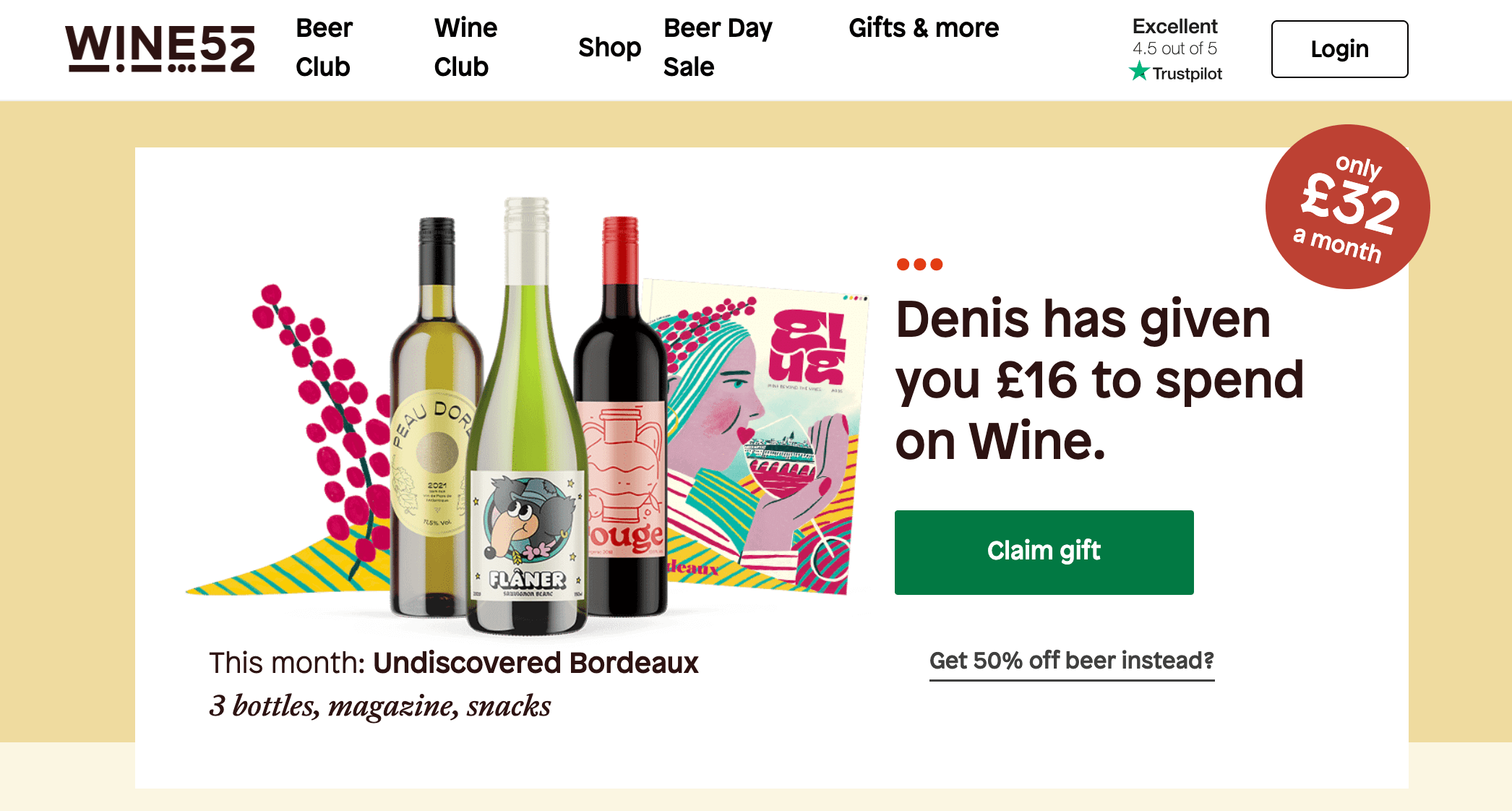 Wine52 referral code invitation for a discount on your trial case of wine