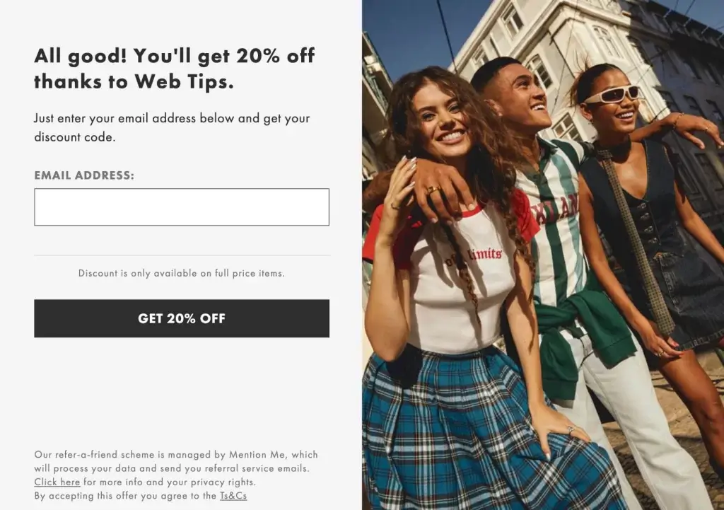 ASOS referral code discount on your first order