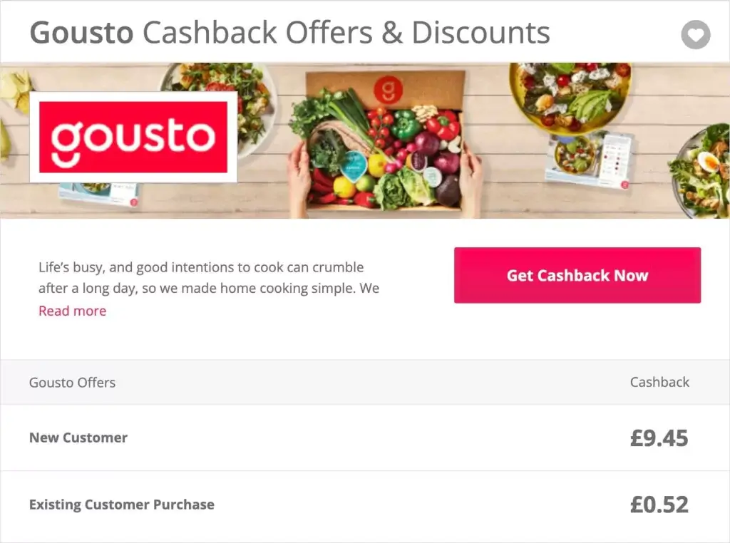 Gousto cashback combined with this referral code