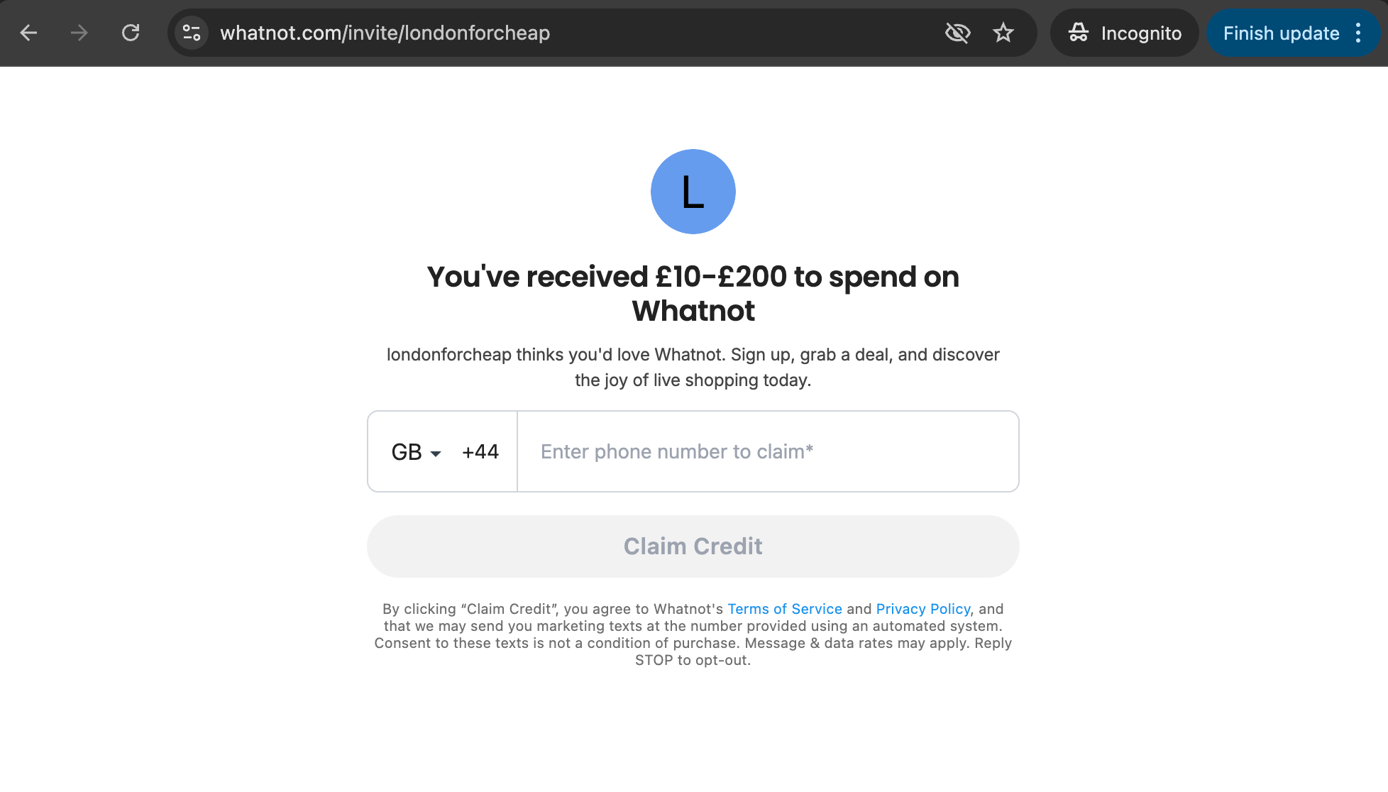 Whatnot free credits for new users (£10 to £200)