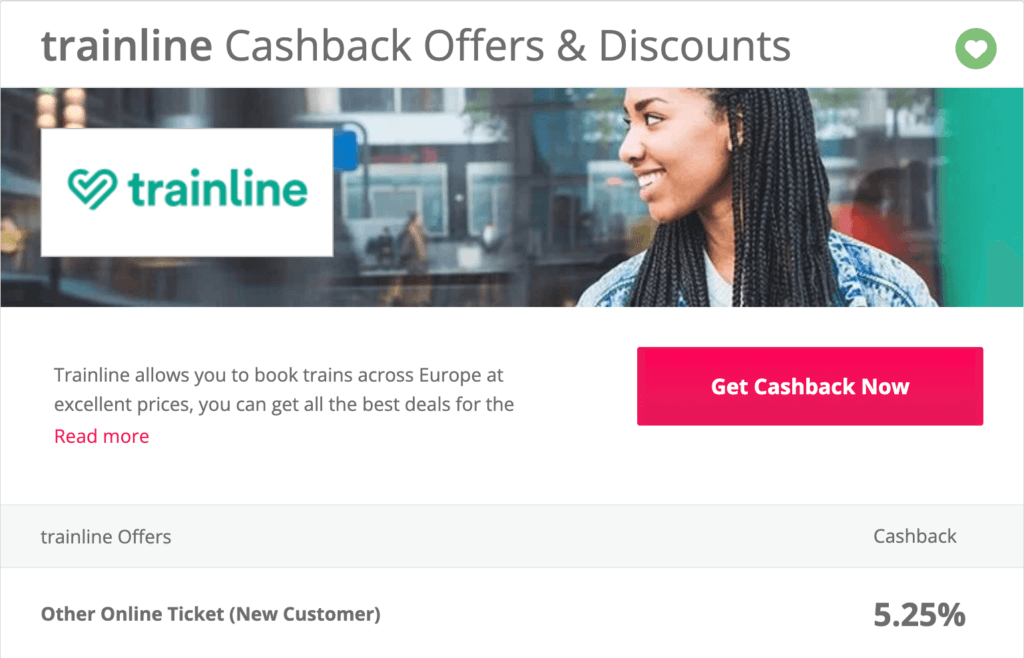 Eurostar train cashback via TopCashback