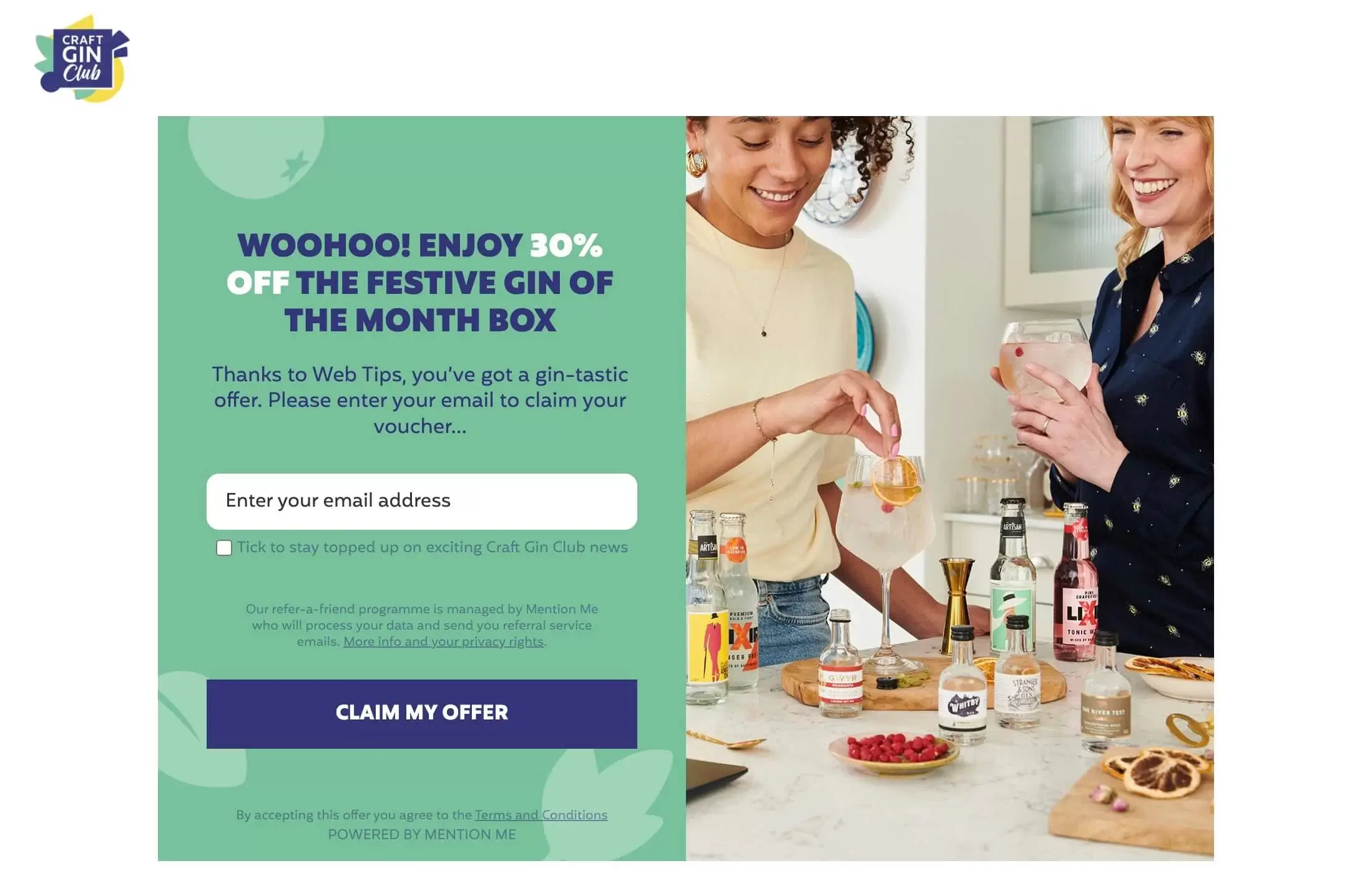 Craft Gin Club referral code discount 30% off your first box
