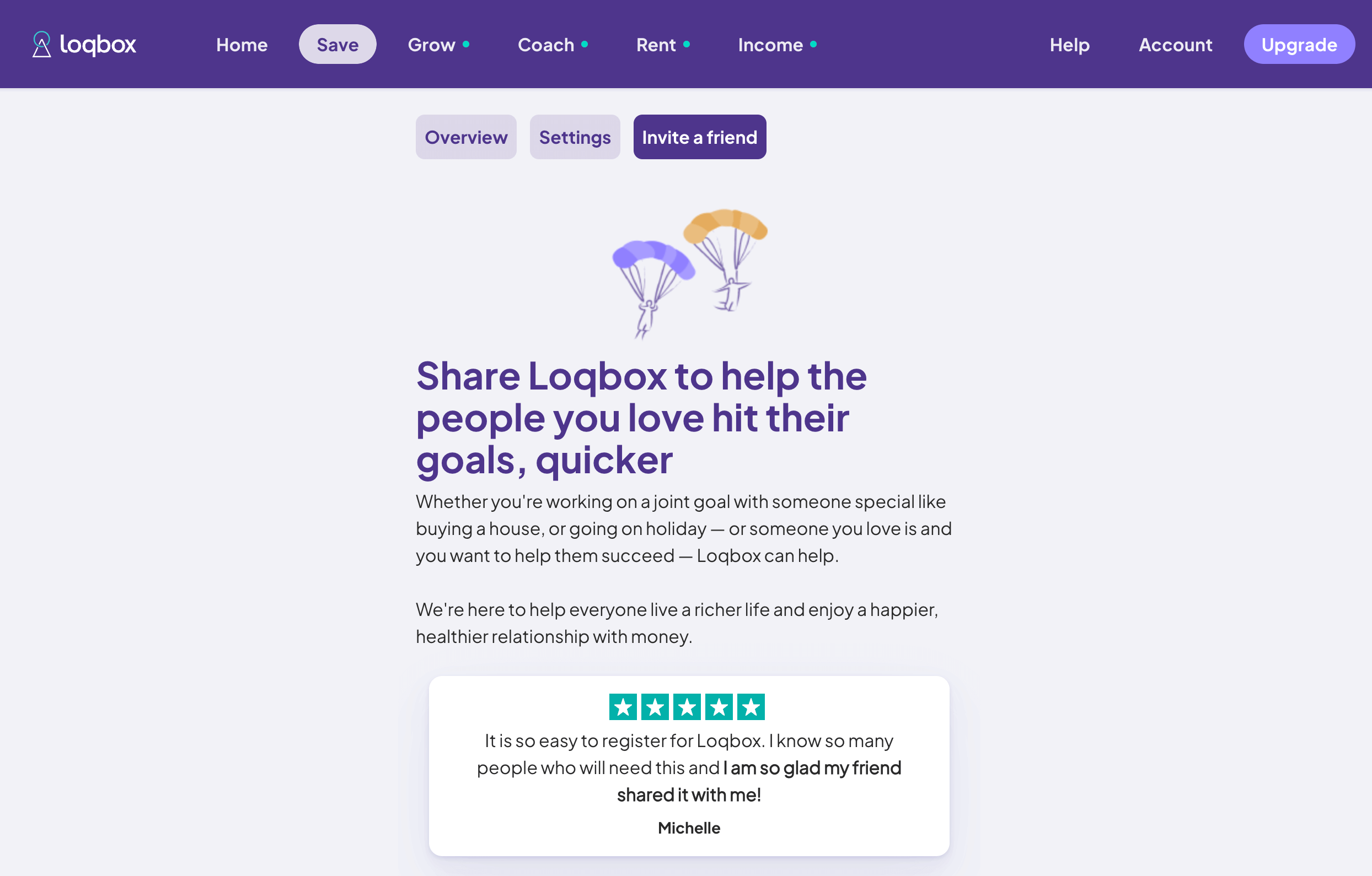 Loqbox referral invitation url