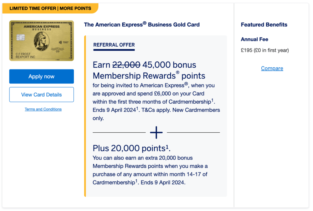 Amex business gold bonus