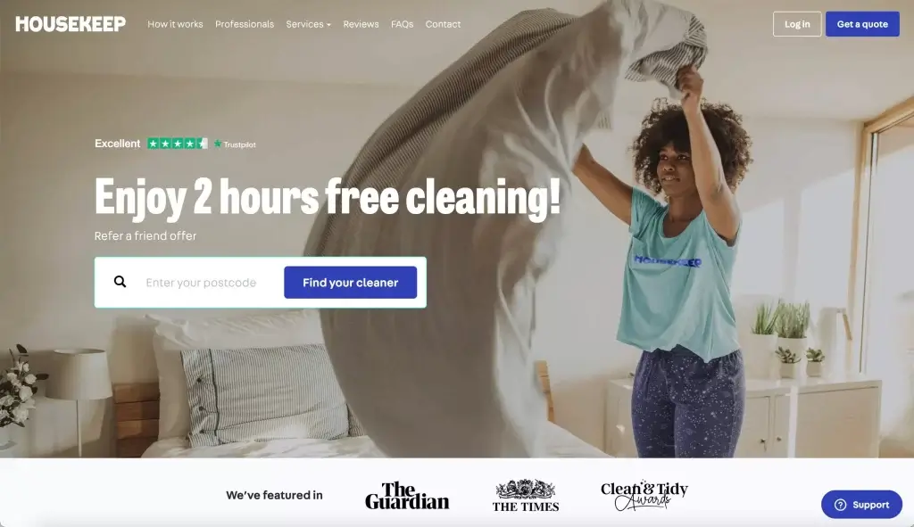 Housekeep free clean coupon code discount referral