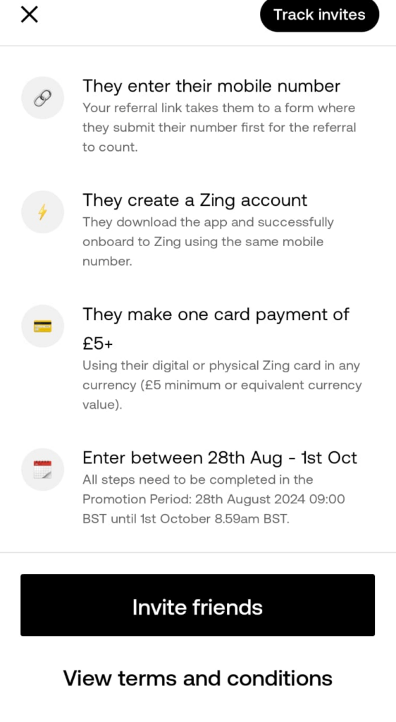 Zing referral september 2024 terms