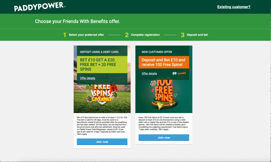 Paddy Power refer a friend code 43VXALTME