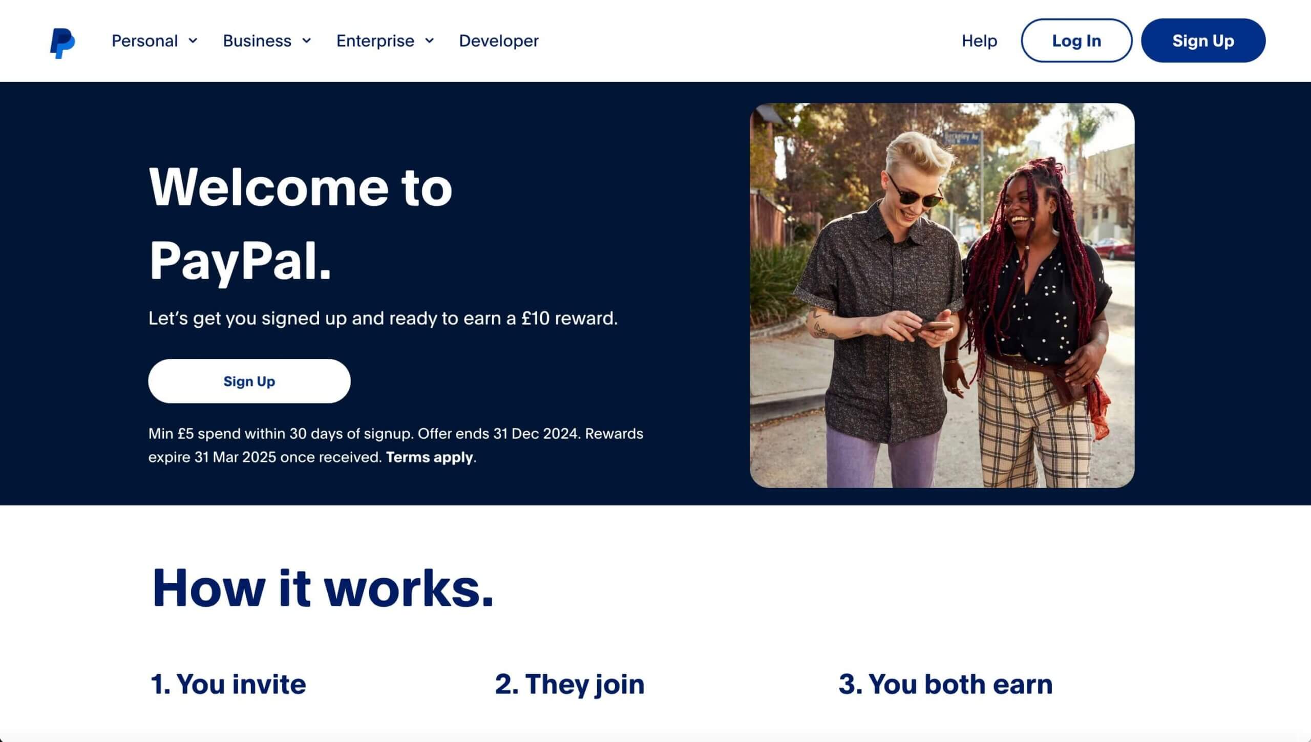 PayPal sign-up reward for new user (2024 referral offer)