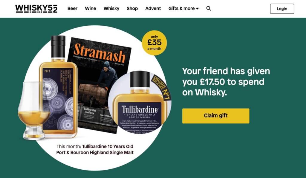 Whisky52 referral offer: Invite friends to join Whisky52 and enjoy exclusive benefits. Friends get half-price whisky on their first order, and you earn free whisky cases and 40 reward points for every full-paying member you refer. Sign up with referral code for premium whisky subscription rewards.