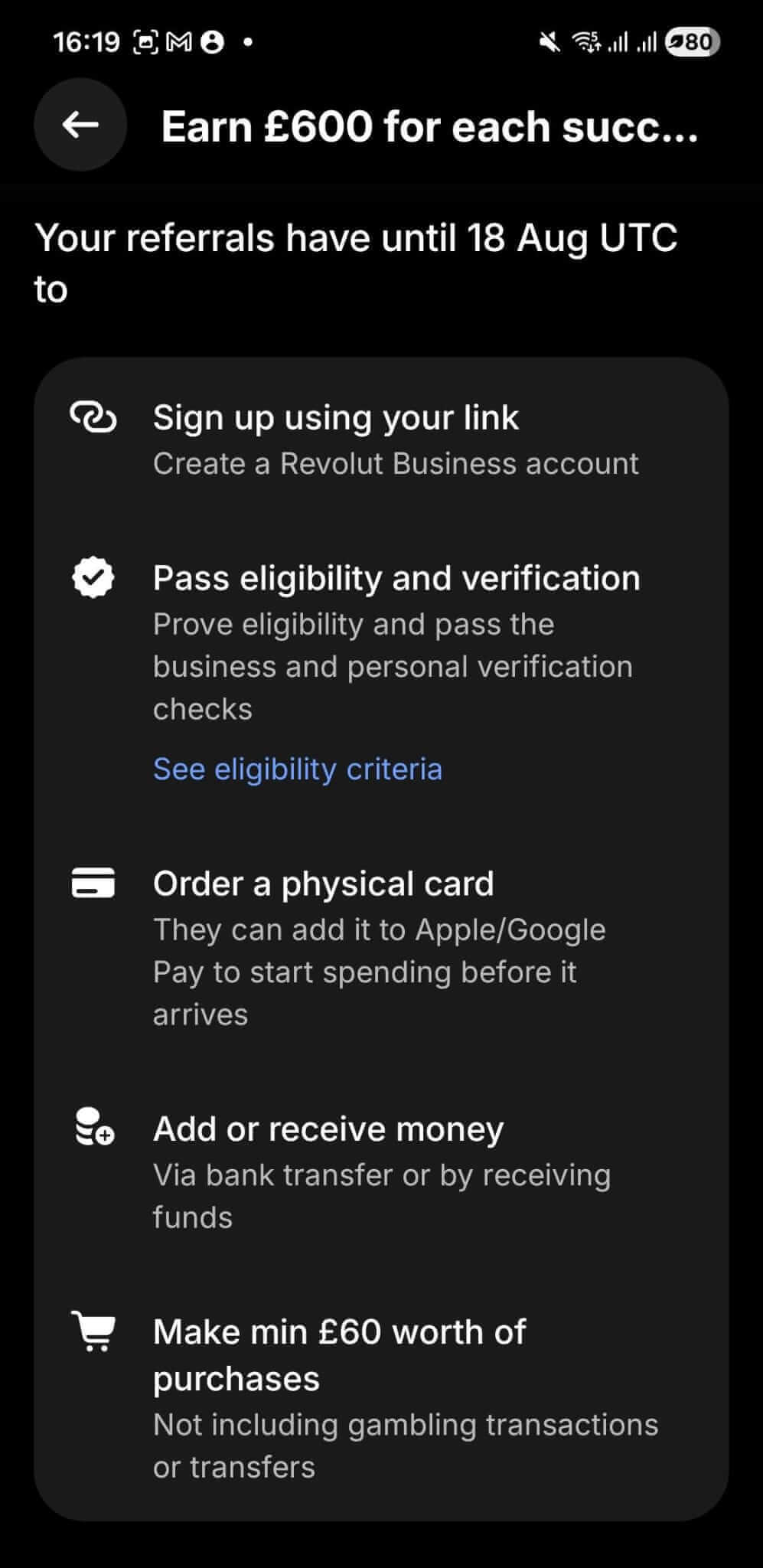 Revolut business referral bonus until August 18 2026 UTC