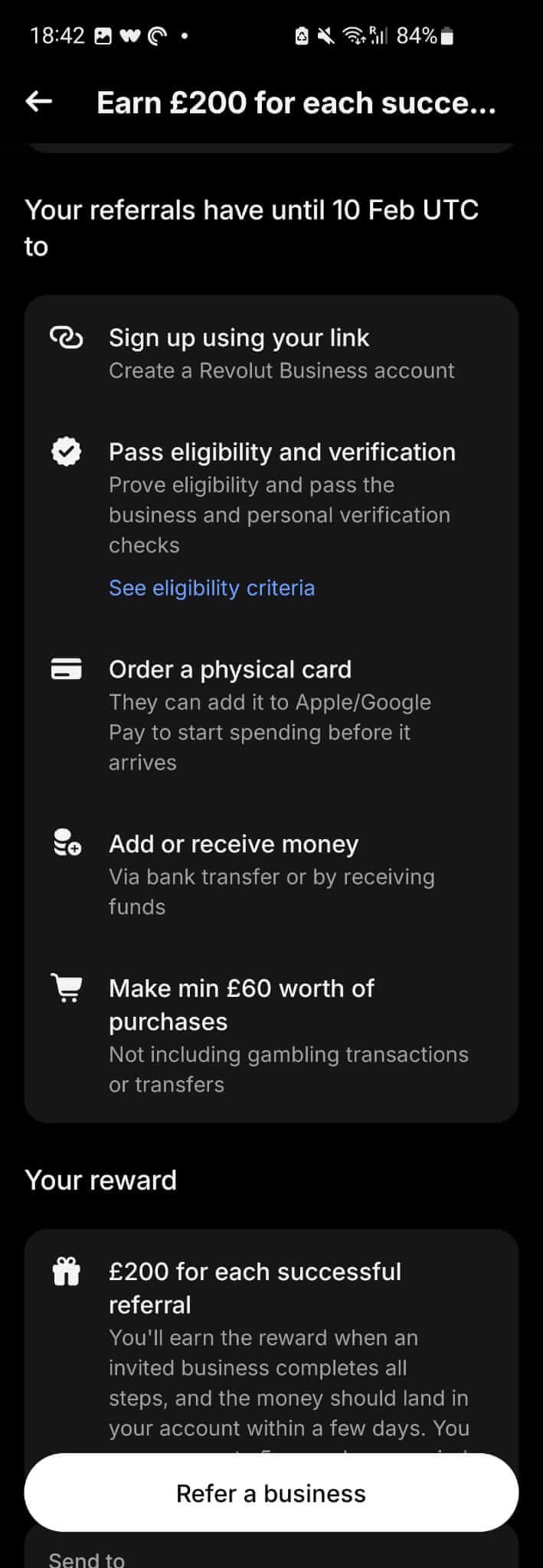 Revolut business referral bonus until 10 February 2026 UTC