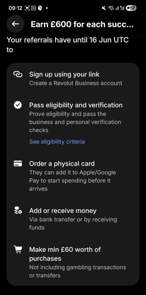 Revolut business referral bonus until June 16 2026 UTC