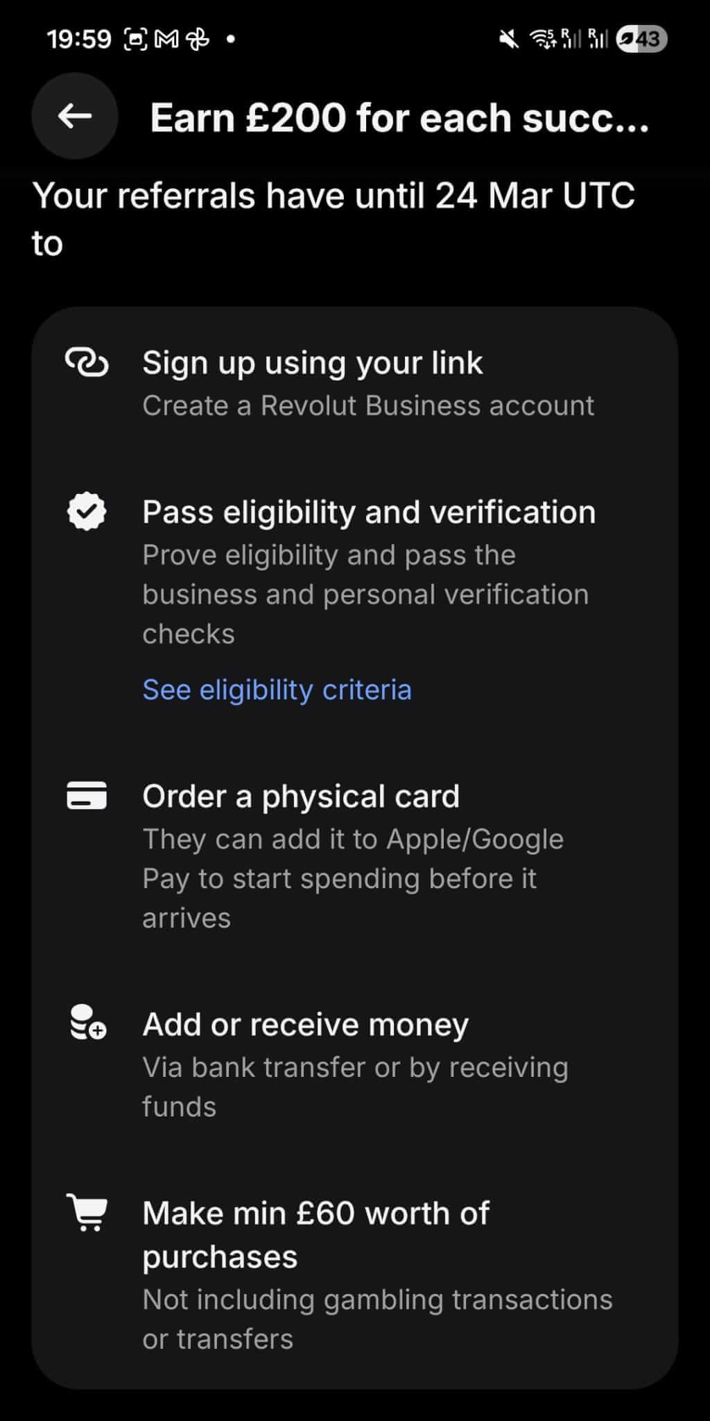 Revolut business referral bonus until March 24 2026 UTC