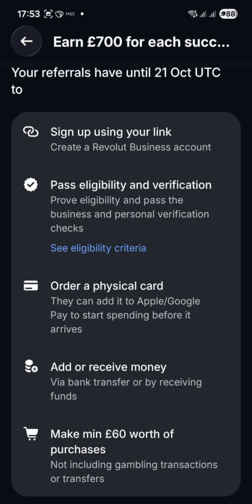 Revolut business referral bonus until October 21 2026 UTC
