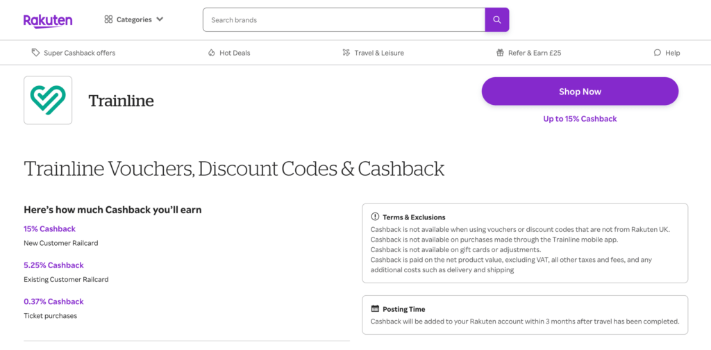 Save £30.25 on your Railcard purchase with this Trainline cashback hack, combining Rakuten UK bonus and cashback offers.