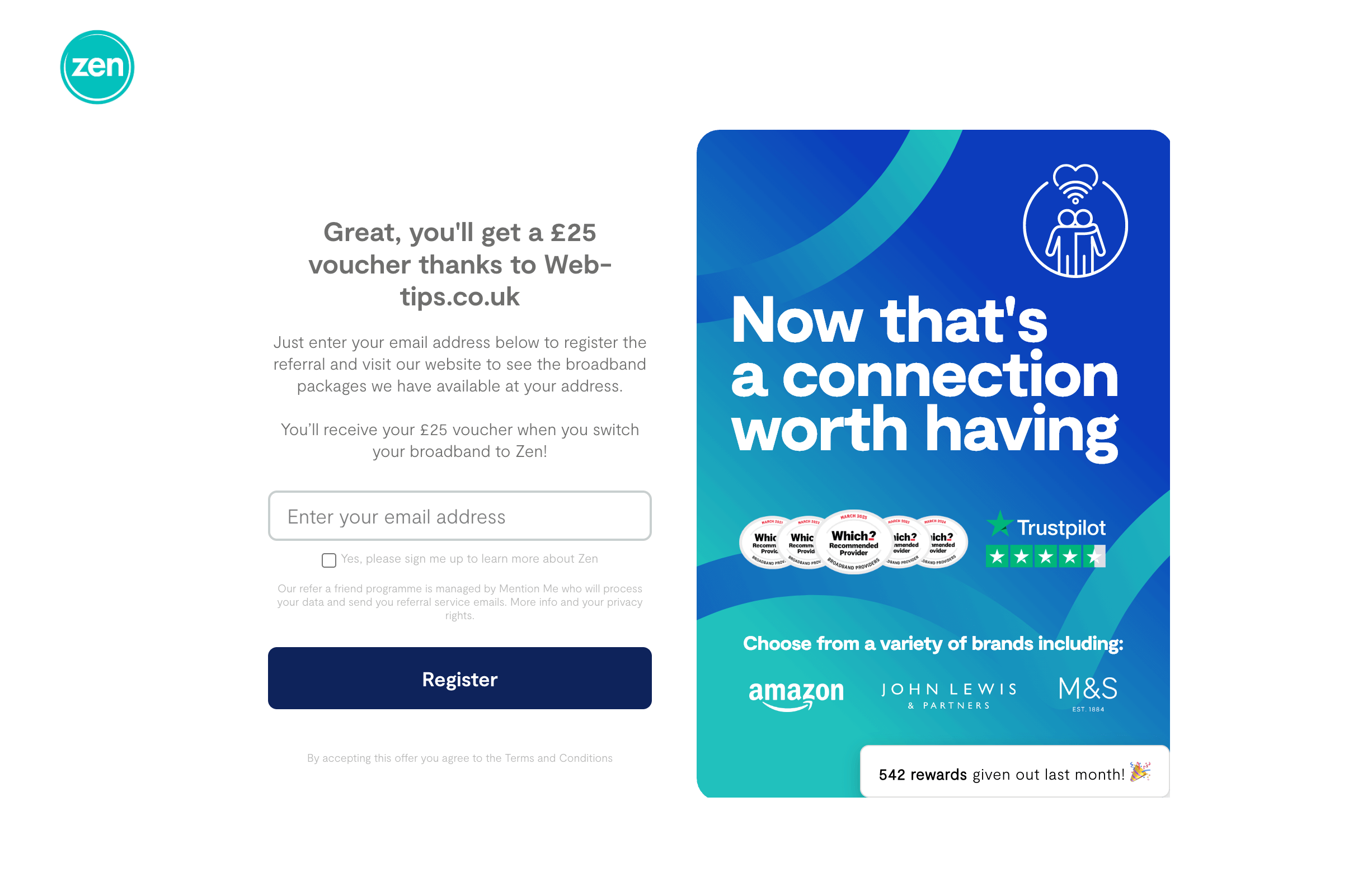 Zen broadband £25 voucher bonus – join with a referral code for extra rewards - Zen referral code