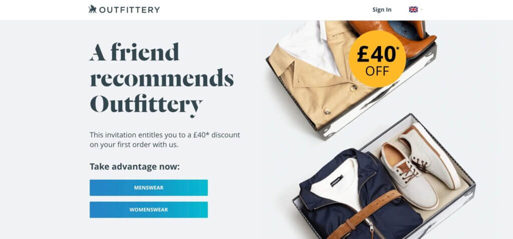 Claim your £40 OUTFITTERY new user discount when you keep £80+ of clothes. Use this referral link to start your personal shopping experience online.