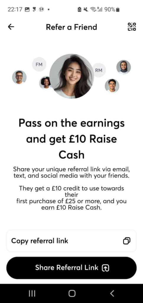 Raise app refer a friend and both get £10