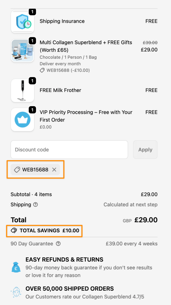 Get £10 off your first Elavate order using a referral link or code WEB15688