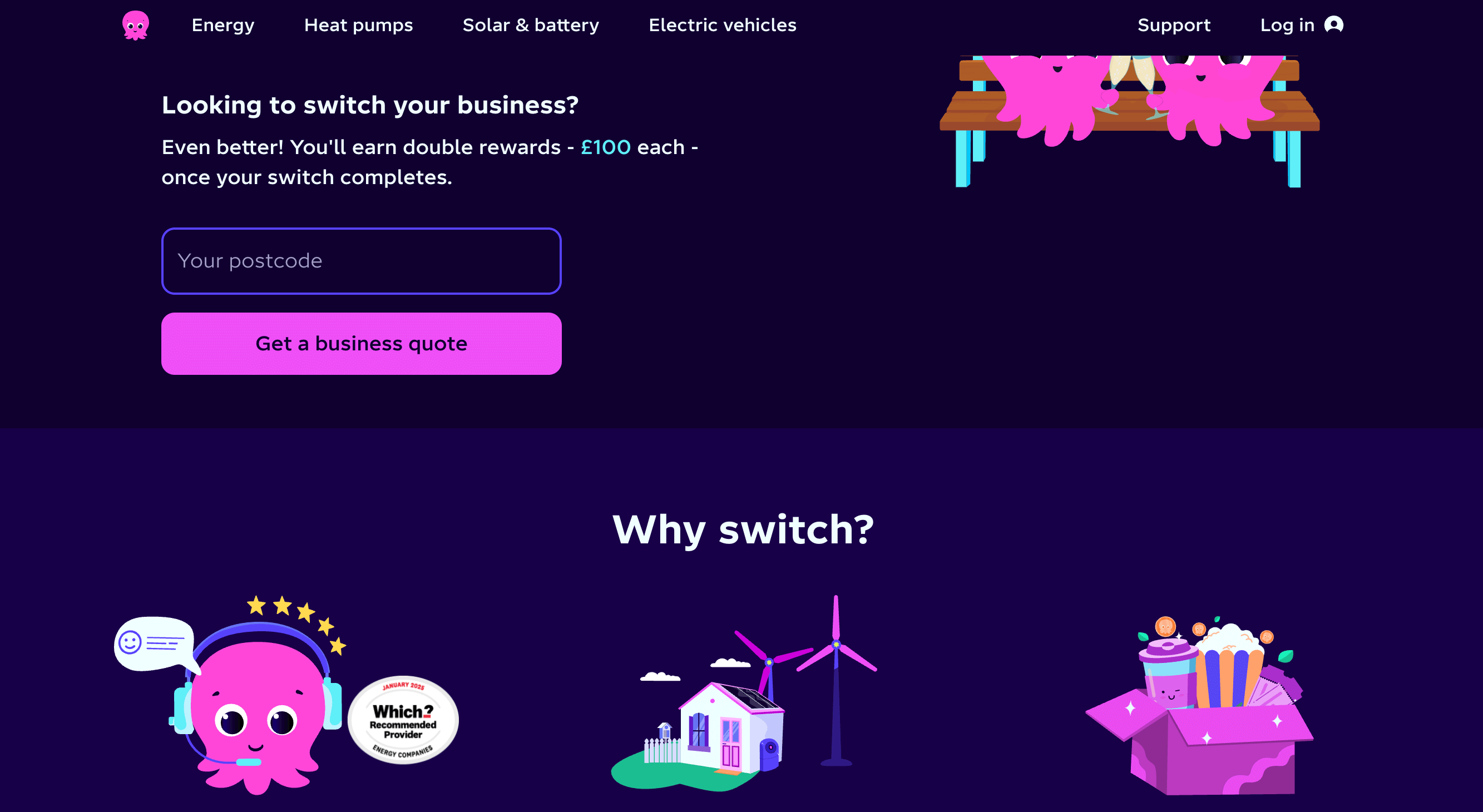 Get a £100 Octopus Energy business sign up bonus when you switch. Learn how the bill credit works and whether Octopus is right for your business.