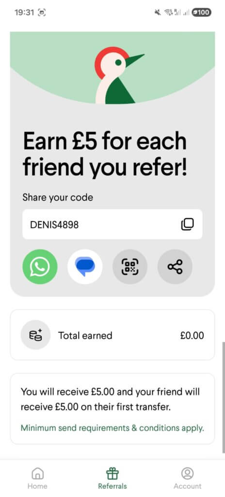 Taptap Send referral code bonus DENIS4898 – get £5 free on your first £25 transfer