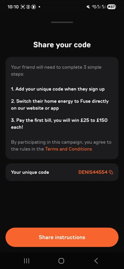 Looking for a Fuse Energy referral code? Use DENIS44554 before 5 March and win up to £150 energy credit. See my honest UK review and tariff comparison.