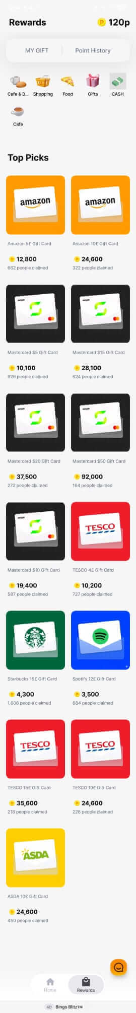 Moneywalk rewrds section