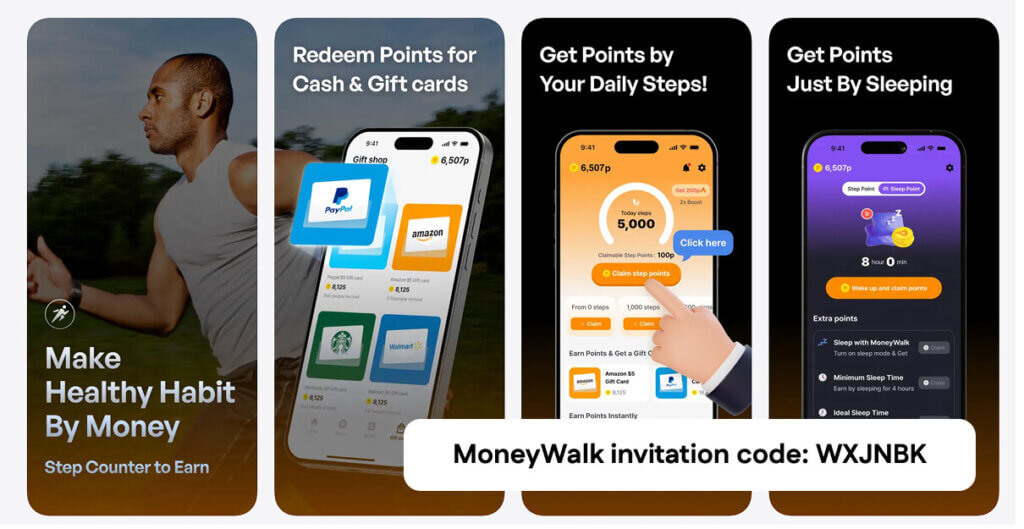 Moneywalk Invite Code WXJNBK – Get 100 Points Instantly