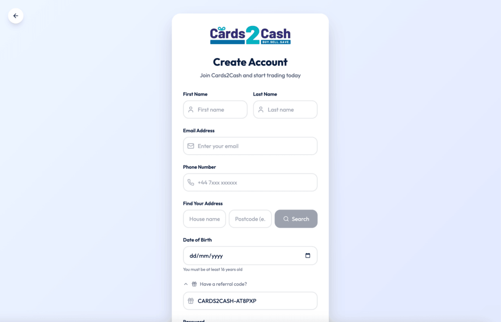 Cards2Cash referral code CARDS2CASH-AT8PXP to get £2 credit or a bonus payout. Learn how Cards2Cash works and how to save on gift cards.