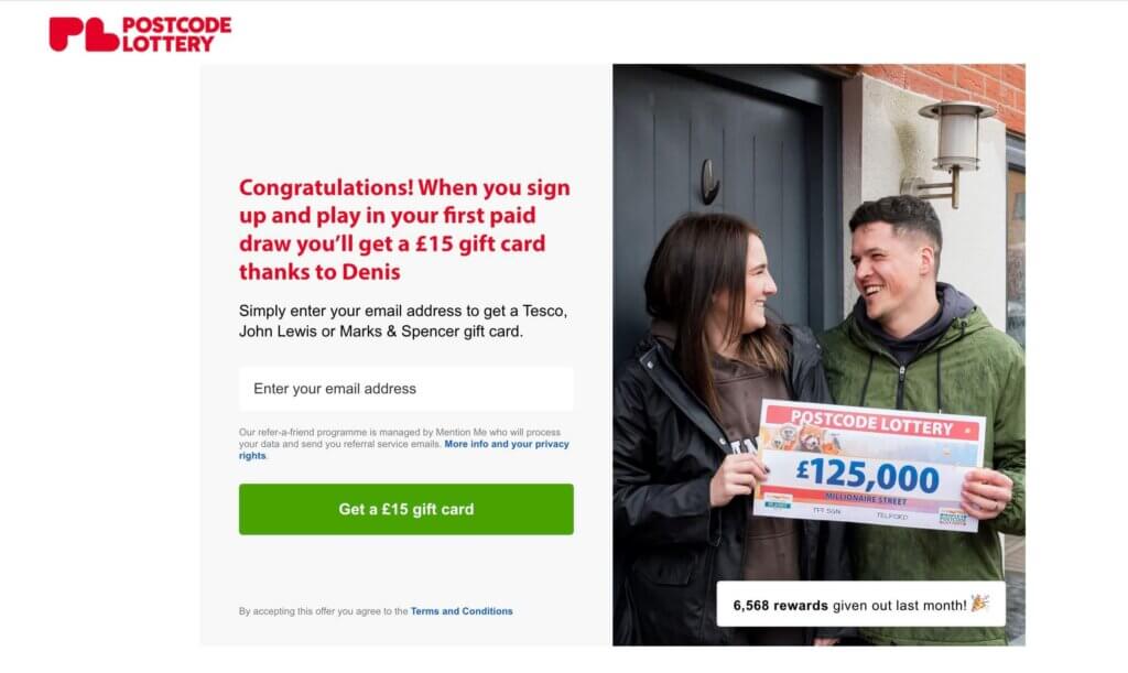 Postcode Lottery referral code: get a £15 gift card when you join