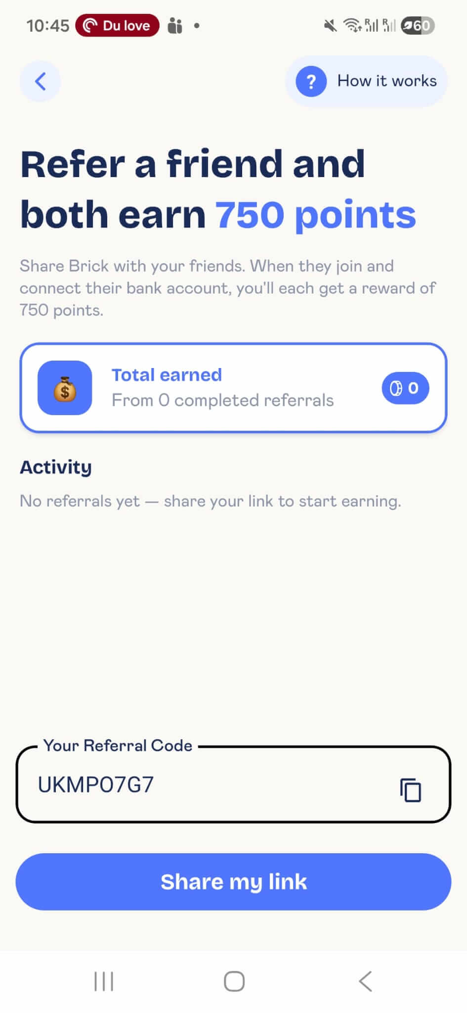 Brick Rewards rewards renters for paying rent in London. Earn points, £1 coffees, free meals and enter a draw to get your rent paid. Plus referral code.