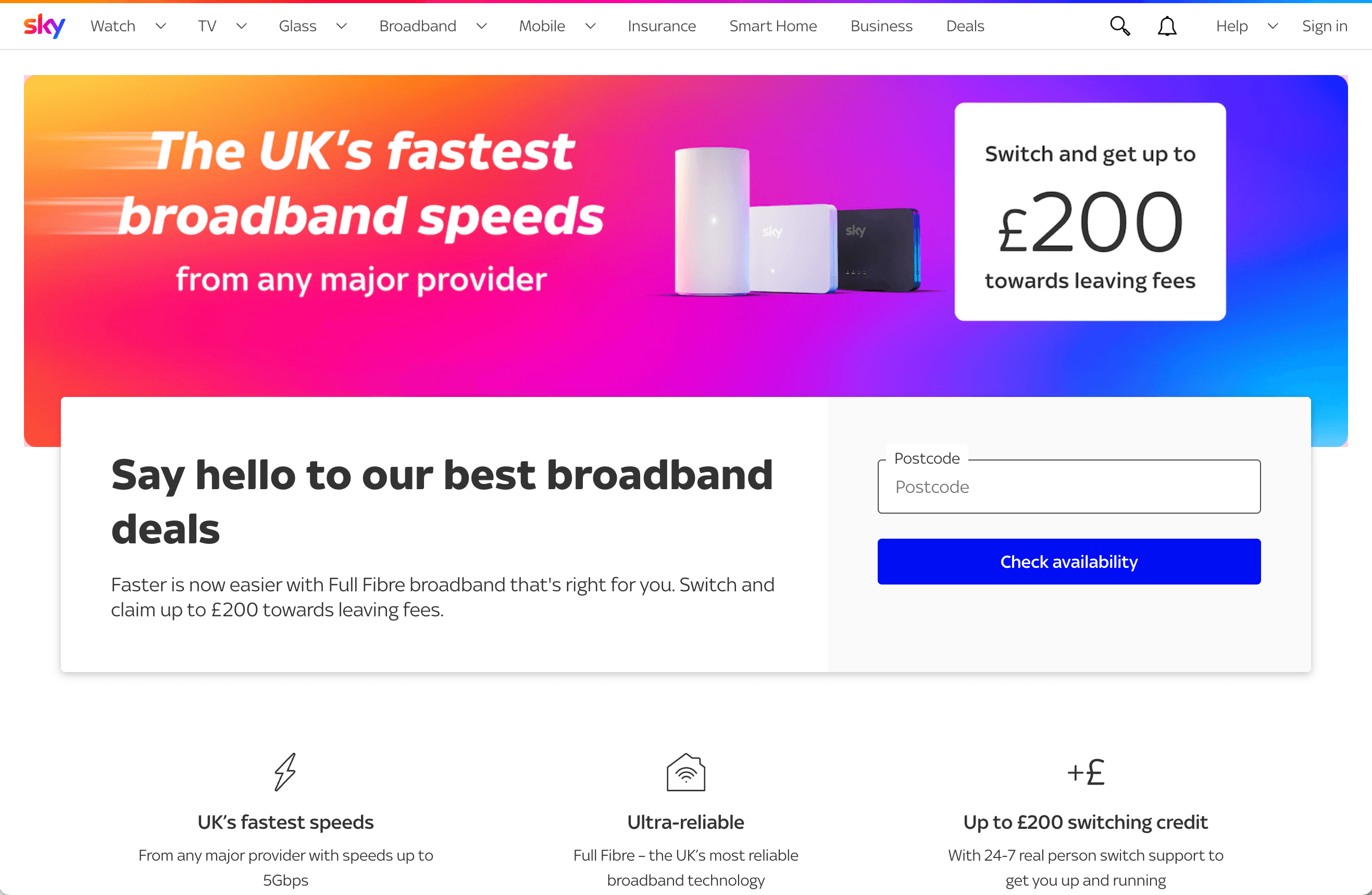 Looking for a Sky Broadband referral code? New customers can get up to £40 in reward vouchers with Sky Full Fibre or Sky Superfast Broadband.
