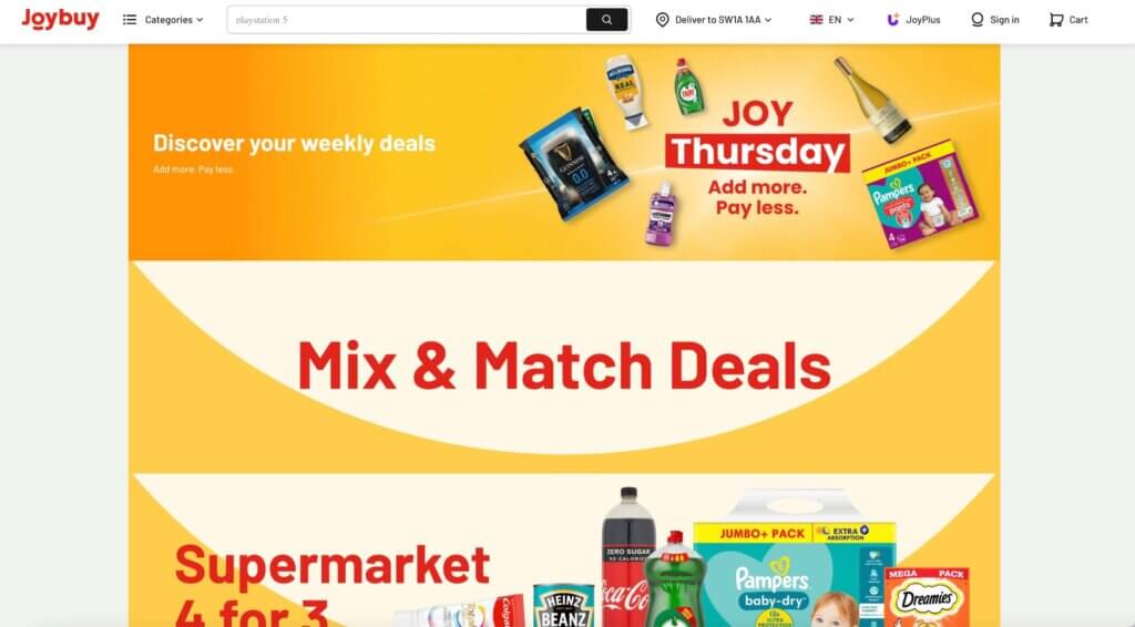 Joybuy shopping app comparison with Amazon and cheap online deals