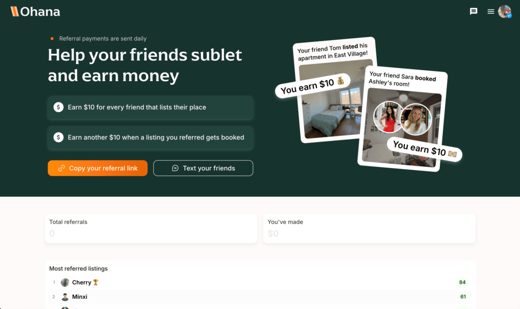 Ohana referral code: New users can get a $10 discount when signing up through a referral link.