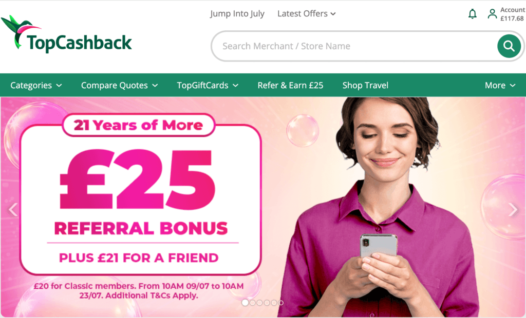 TopCashback has boosted its referral offer. New members can get a bigger bonus when joining through a referral link and meeting the qualifying requirements. Limited-time offer.