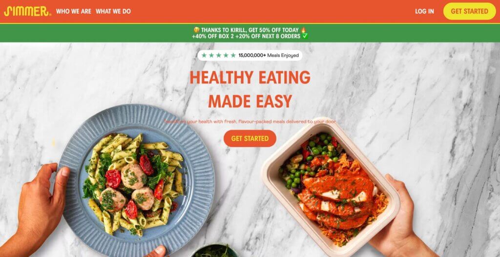 Looking for a Simmer Eats referral code? Use my referral link to get 50% off your first order of healthy, chef-prepared ready meals delivered to your door.