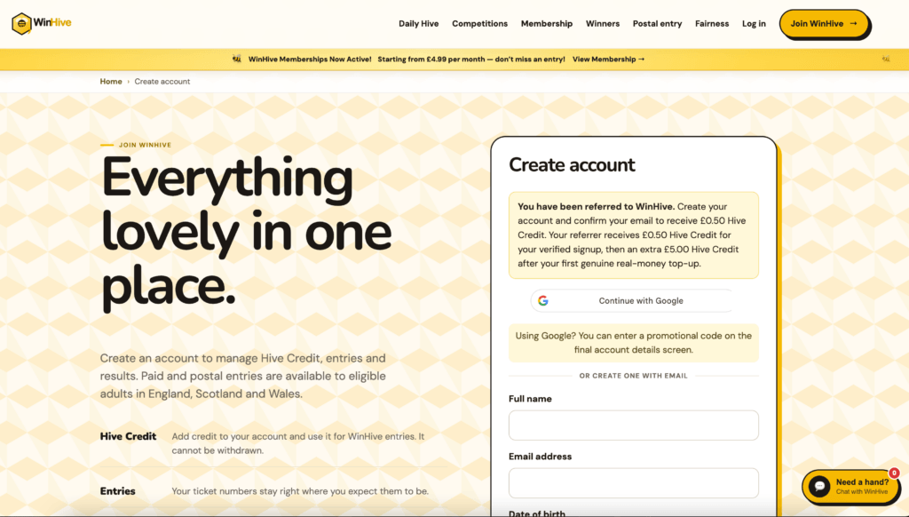 Join WinHive using my referral link and receive free Hive Credit. Get £0.50 when you verify your email and unlock another £5 after your first top-up.