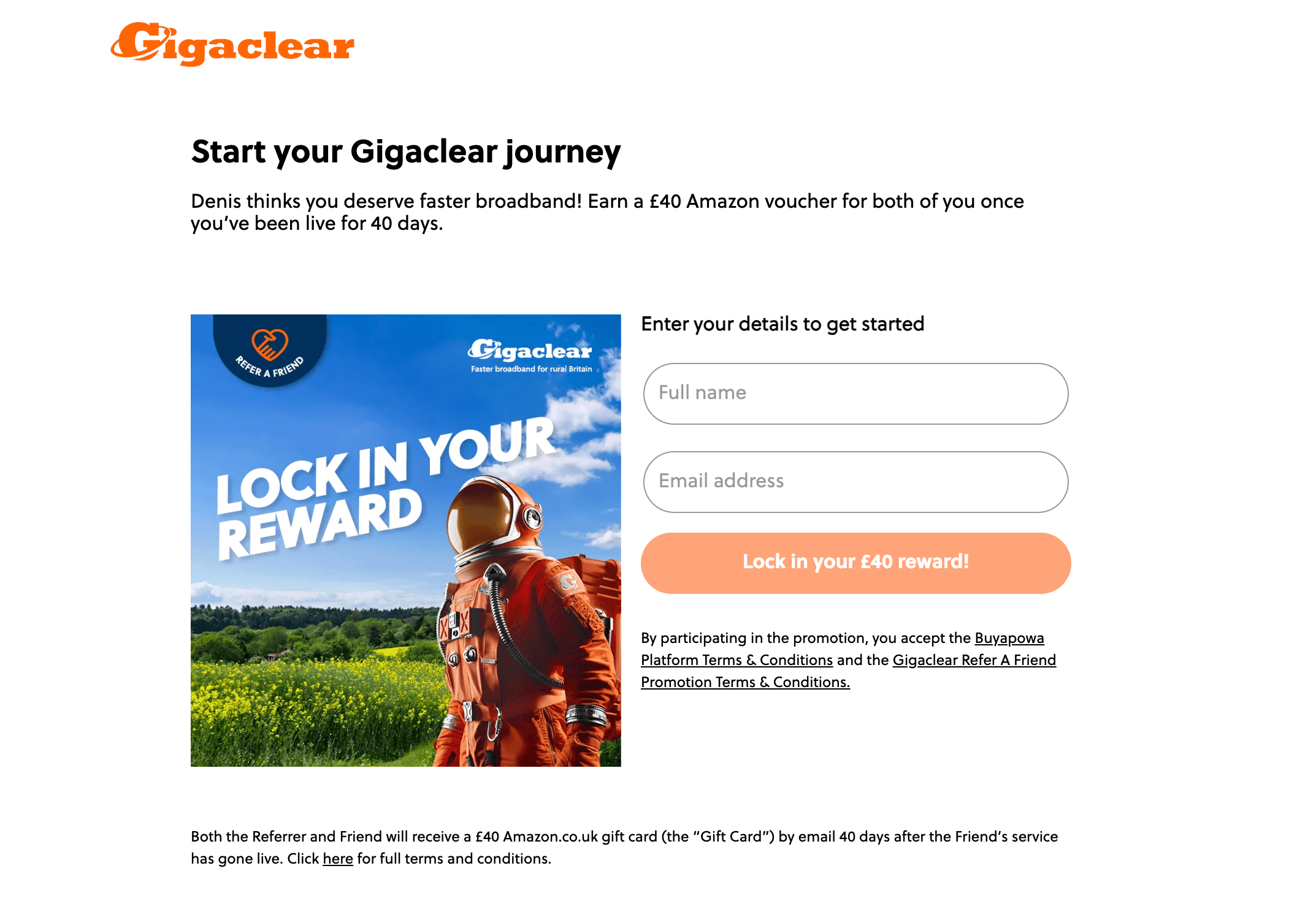 Looking for a Gigaclear referral code or new customer offer? Get a £40 Amazon voucher when you order eligible Gigaclear Full Fibre through my referral link. Plus, read my Gigaclear review.