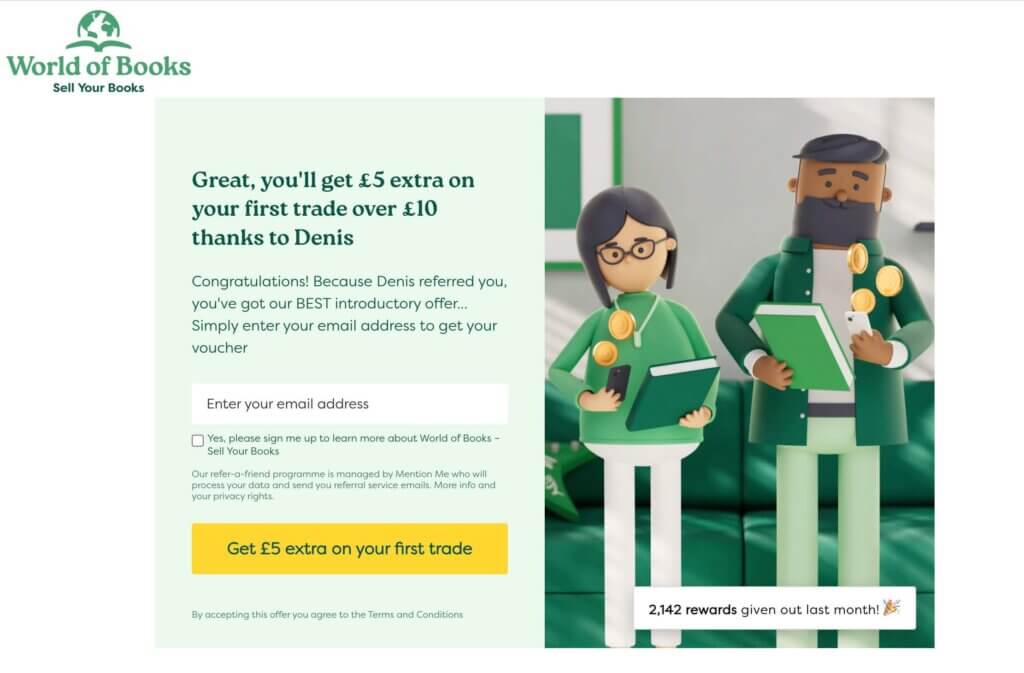 World of Books £5 referral offer for new customers selling £10 of books