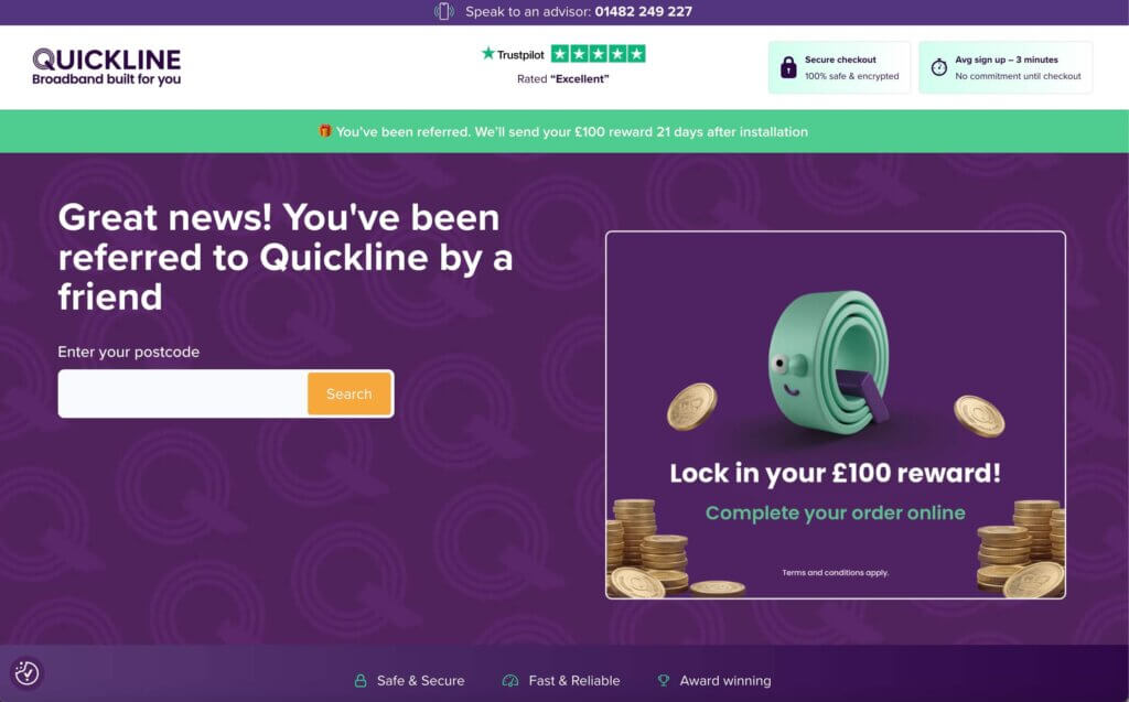 Quickline Referral Code 2026: Get £100 When You Join